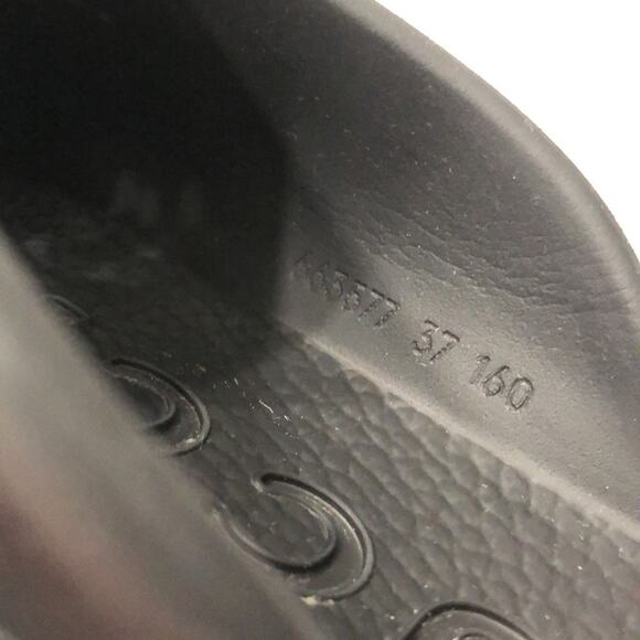 Gucci Platform Perforated GG Sandal Lug Sole Rubber Slides Closed Toe Black - Picture 13 of 16